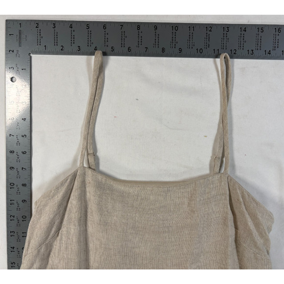 Los Angeles Atelier Cotton & Other Stories Linen Midi Dress Beige Boho Size 6 - Picture 9 of 14